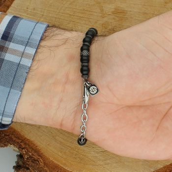 Bransoletka męska Nomination Manvision 133016 060 – stal nierdzewna, Róża Wiatrów, czarny agata (3).jpg